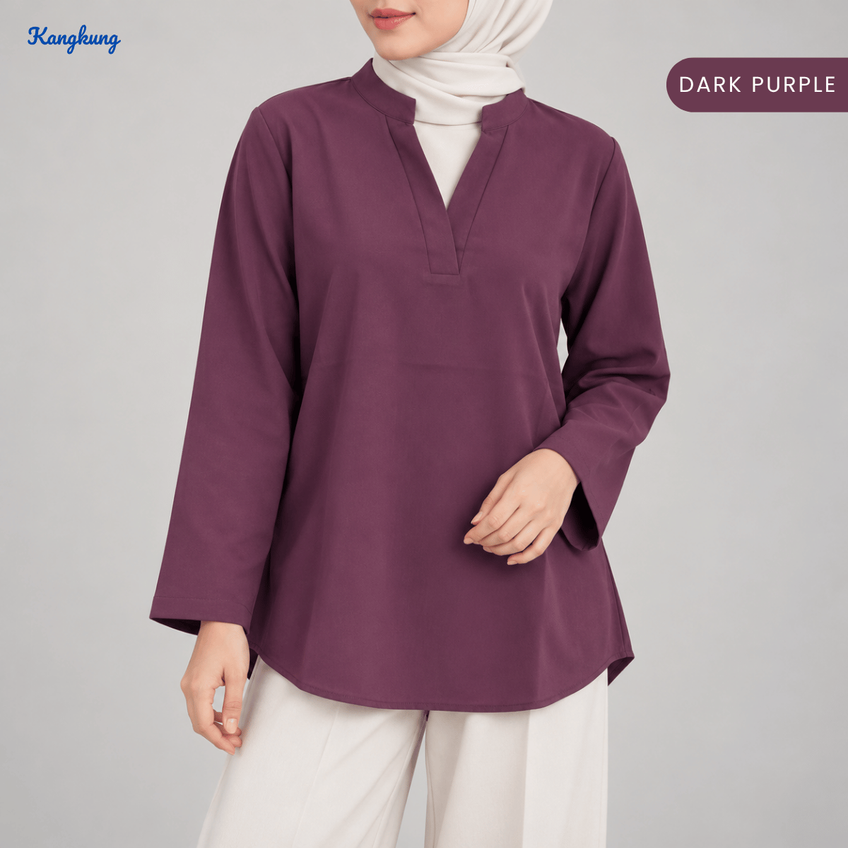 KANGKUNG MARISA KASUAL WOMEN PLAIN BLOUSE LONG SLEEVE - KK121