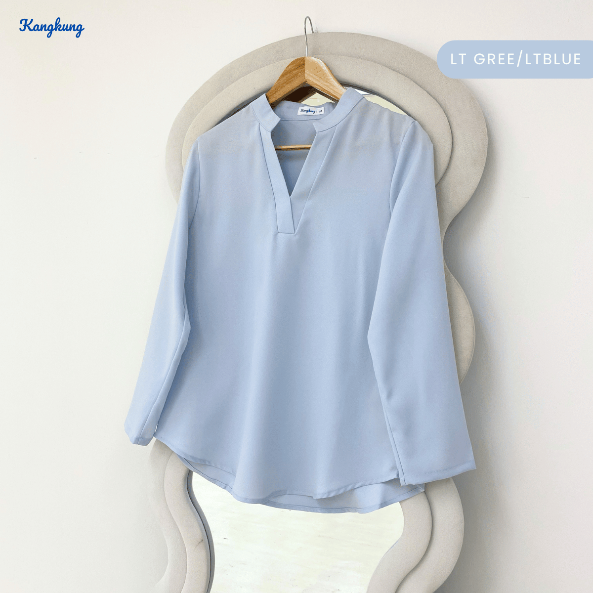 KANGKUNG MUNA KASUAL WOMEN PLAIN BLOUSE LONG SLEEVE - KK121