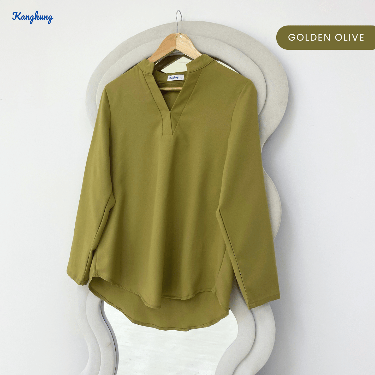 KANGKUNG MUNA KASUAL WOMEN PLAIN BLOUSE LONG SLEEVE - KK121