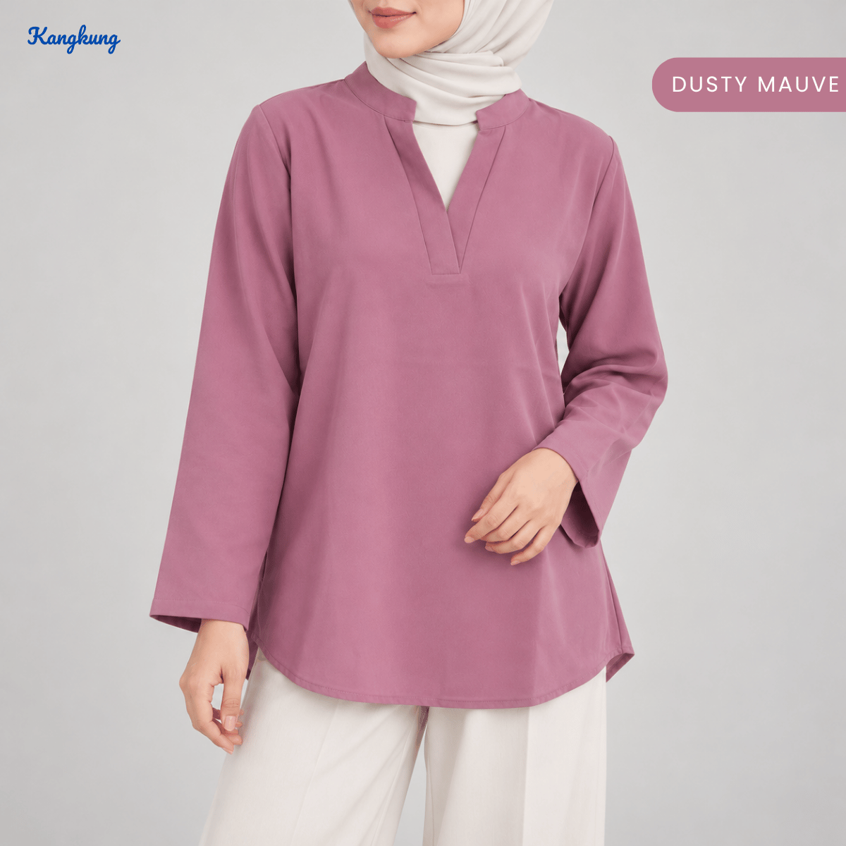 KANGKUNG MARISA KASUAL WOMEN PLAIN BLOUSE LONG SLEEVE - KK121