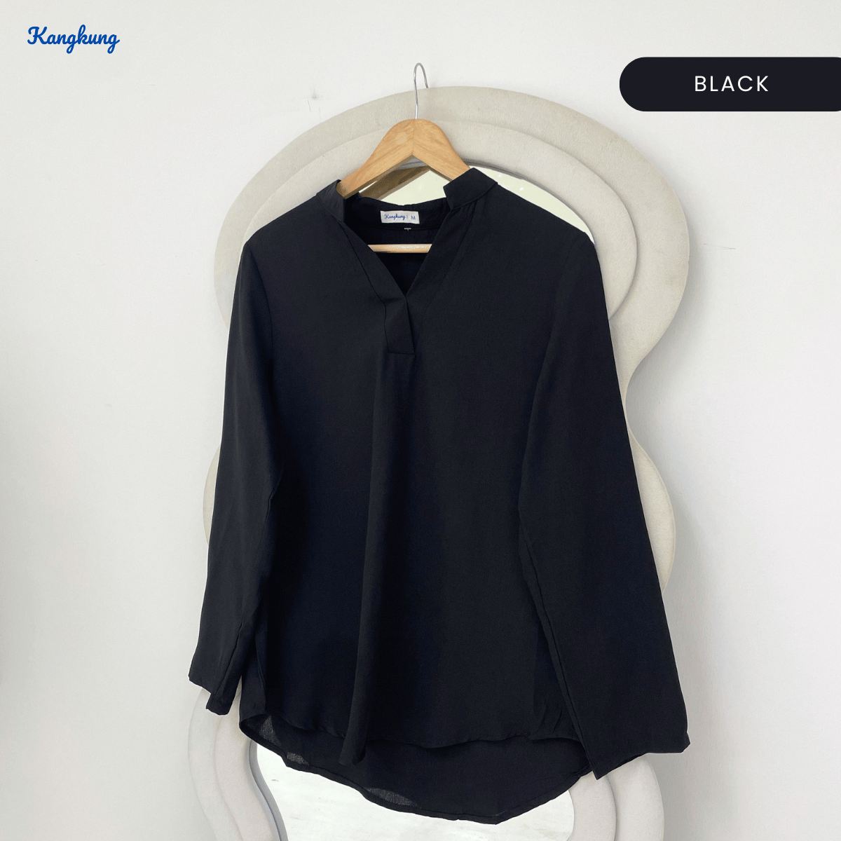 KANGKUNG MUNA KASUAL WOMEN PLAIN BLOUSE LONG SLEEVE - KK121