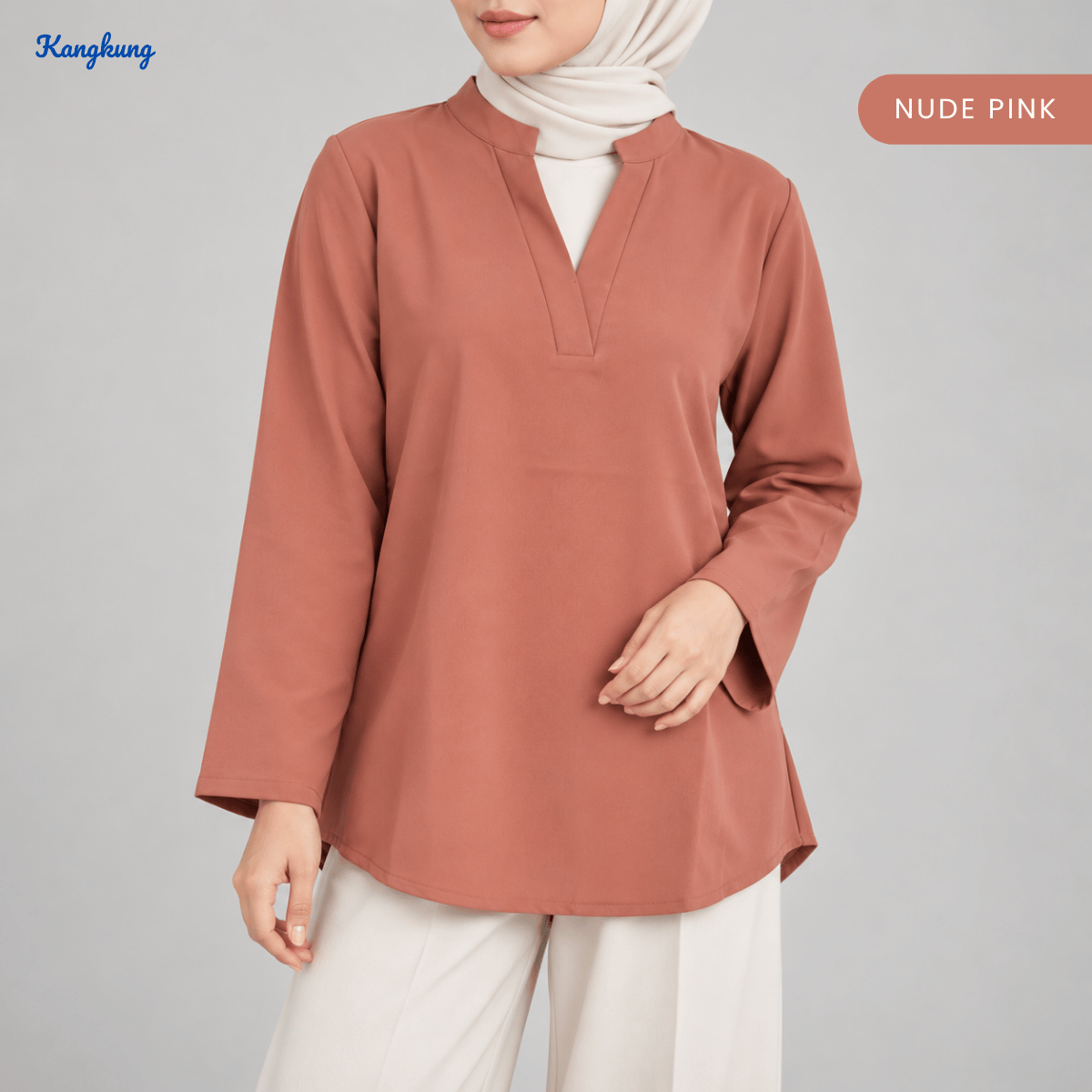 KANGKUNG MARISA KASUAL WOMEN PLAIN BLOUSE LONG SLEEVE - KK121