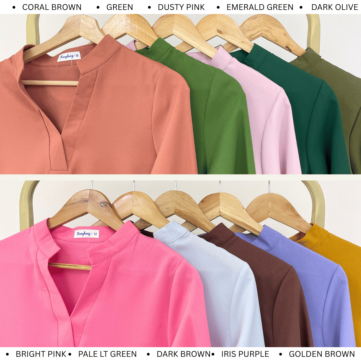 KANGKUNG MUNA KASUAL WOMEN PLAIN BLOUSE LONG SLEEVE - KK121