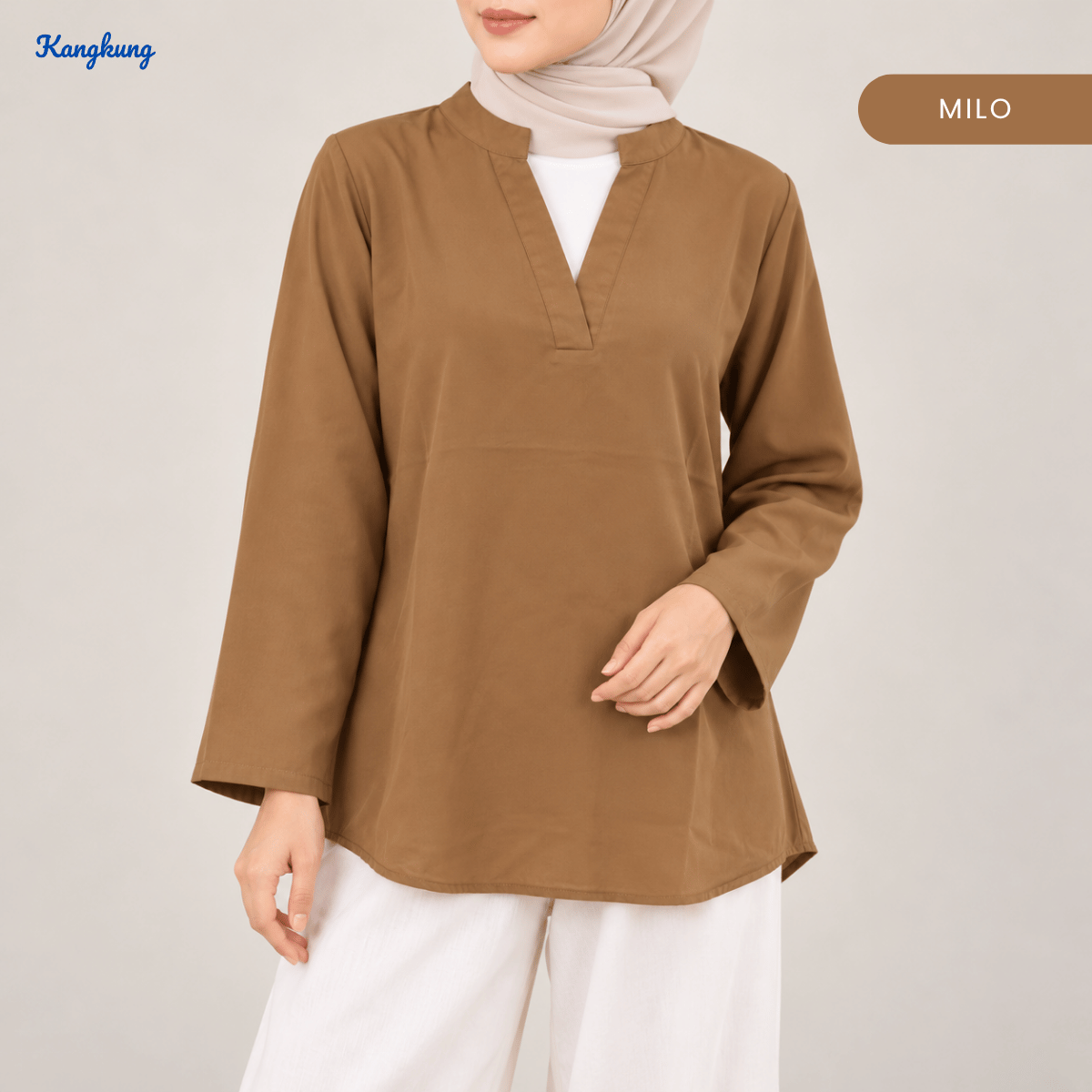 KANGKUNG MARISA KASUAL WOMEN PLAIN BLOUSE LONG SLEEVE - KK121