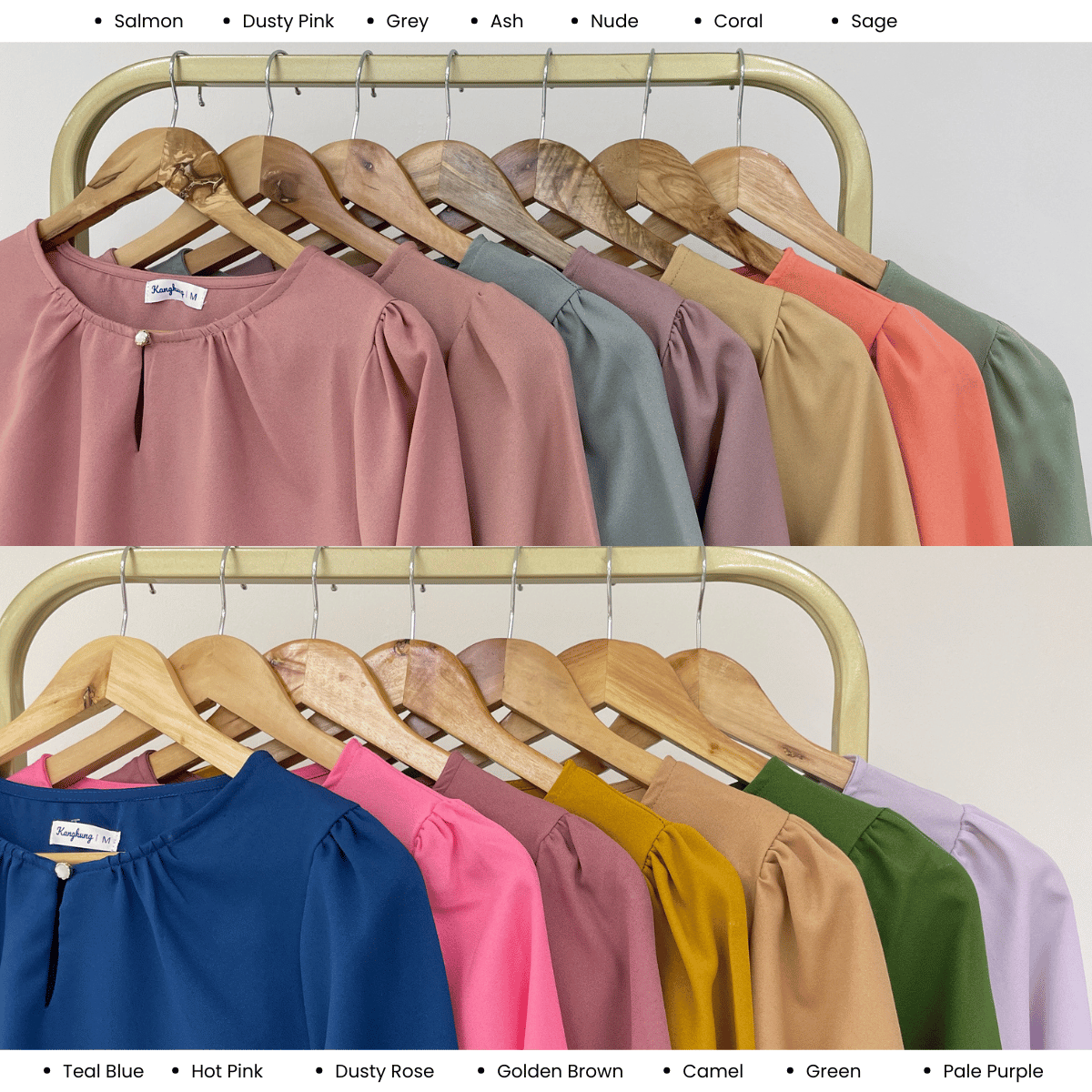 KANGKUNG MARYAM ELEGANT PUFF SLEEVE MODEST BLOUSE - KK122