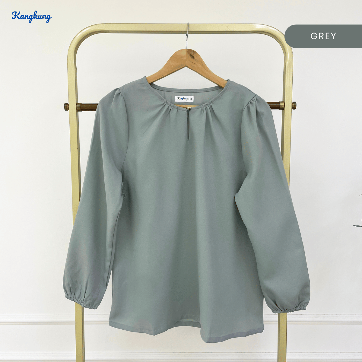 KANGKUNG MARYAM ELEGANT PUFF SLEEVE MODEST BLOUSE - KK122