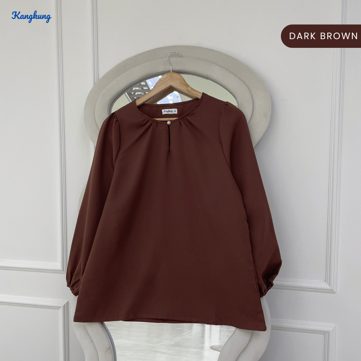KANGKUNG MARYAM ELEGANT PUFF SLEEVE MODEST BLOUSE - KK122
