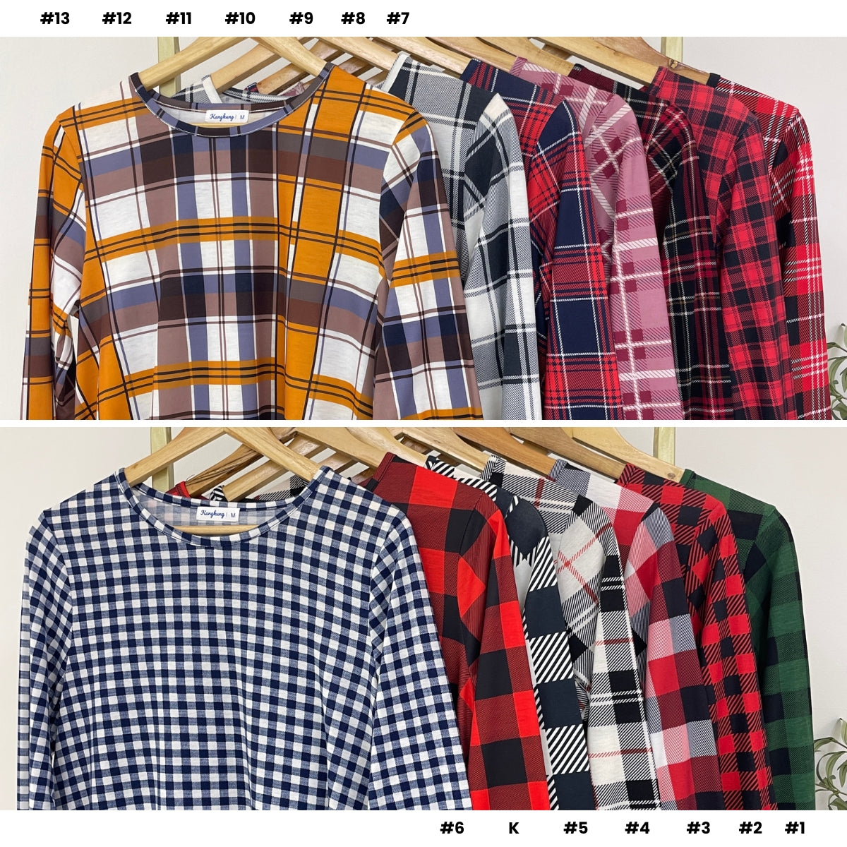 KANGKUNG AISAH DAILY RELAXED CHECKERED BLOUSE - KK123 (GN295)