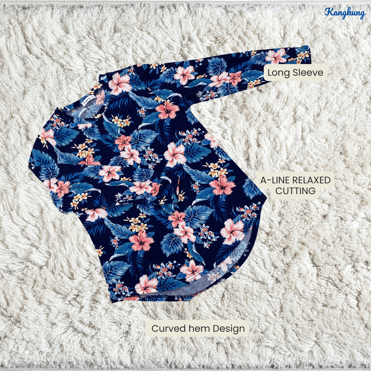 KANGKUNG ZAREENA FLORAL PRINT RELAXED BLOUSE-KK124