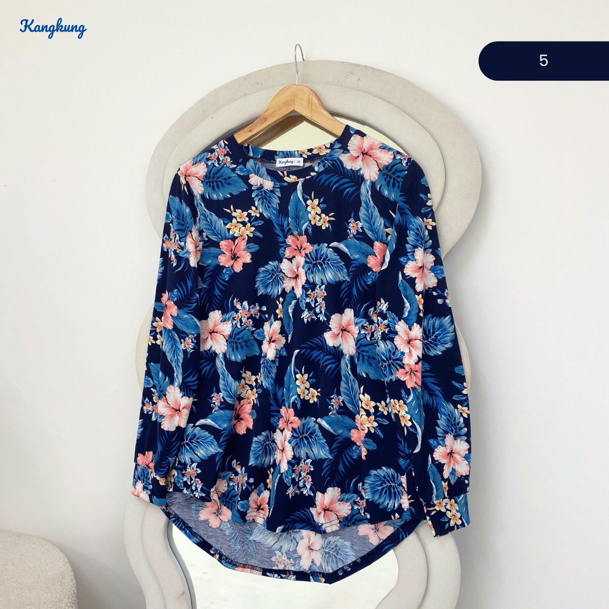 KANGKUNG ZAREENA FLORAL PRINT RELAXED BLOUSE-KK124