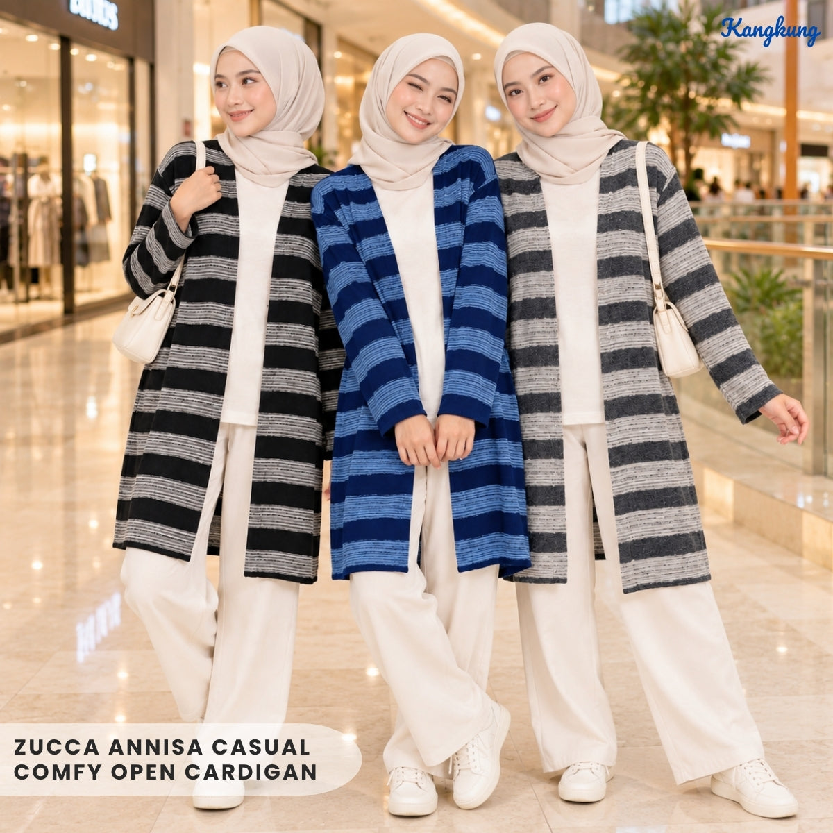 ZUCCA ANNISA CASUAL COMFY OPEN CARDIGAN - KK126