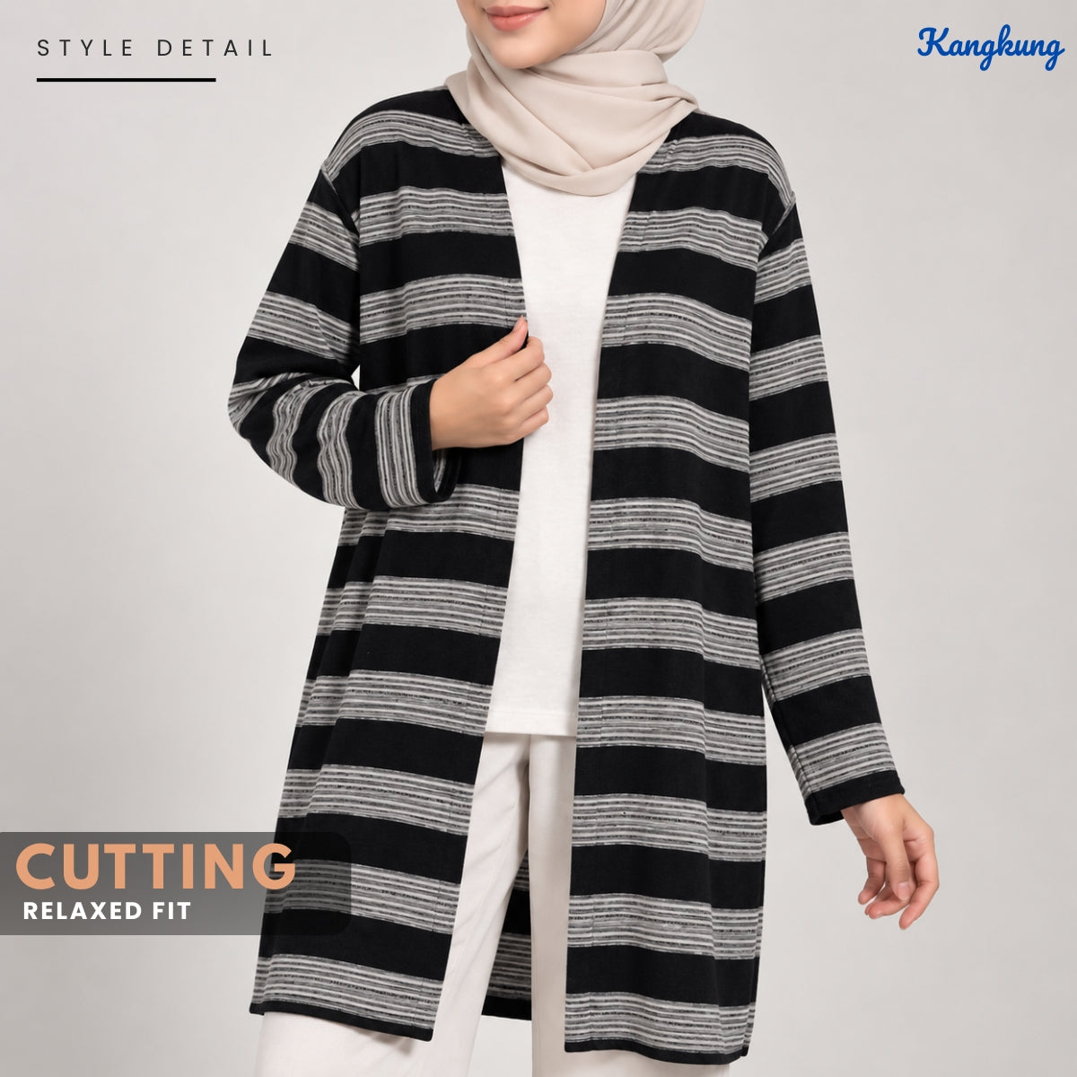 ZUCCA ANNISA CASUAL COMFY OPEN CARDIGAN - KK126