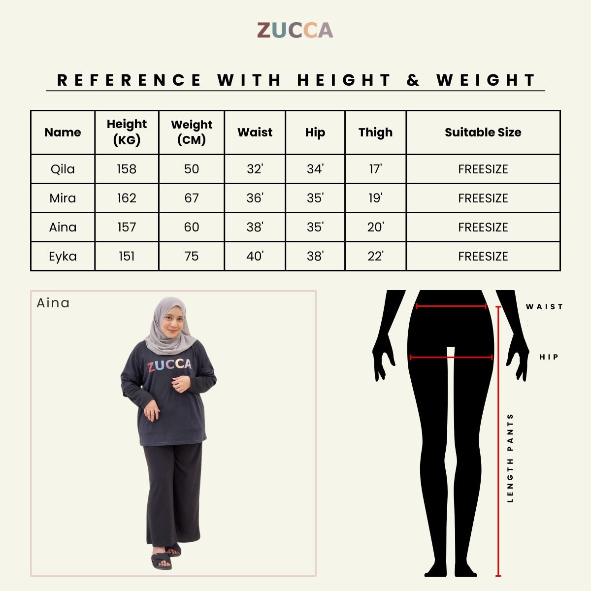 ZUCCA ARILA SELUAR WIDE LEG COMFY DENGAN CORAK - L074 LG012185