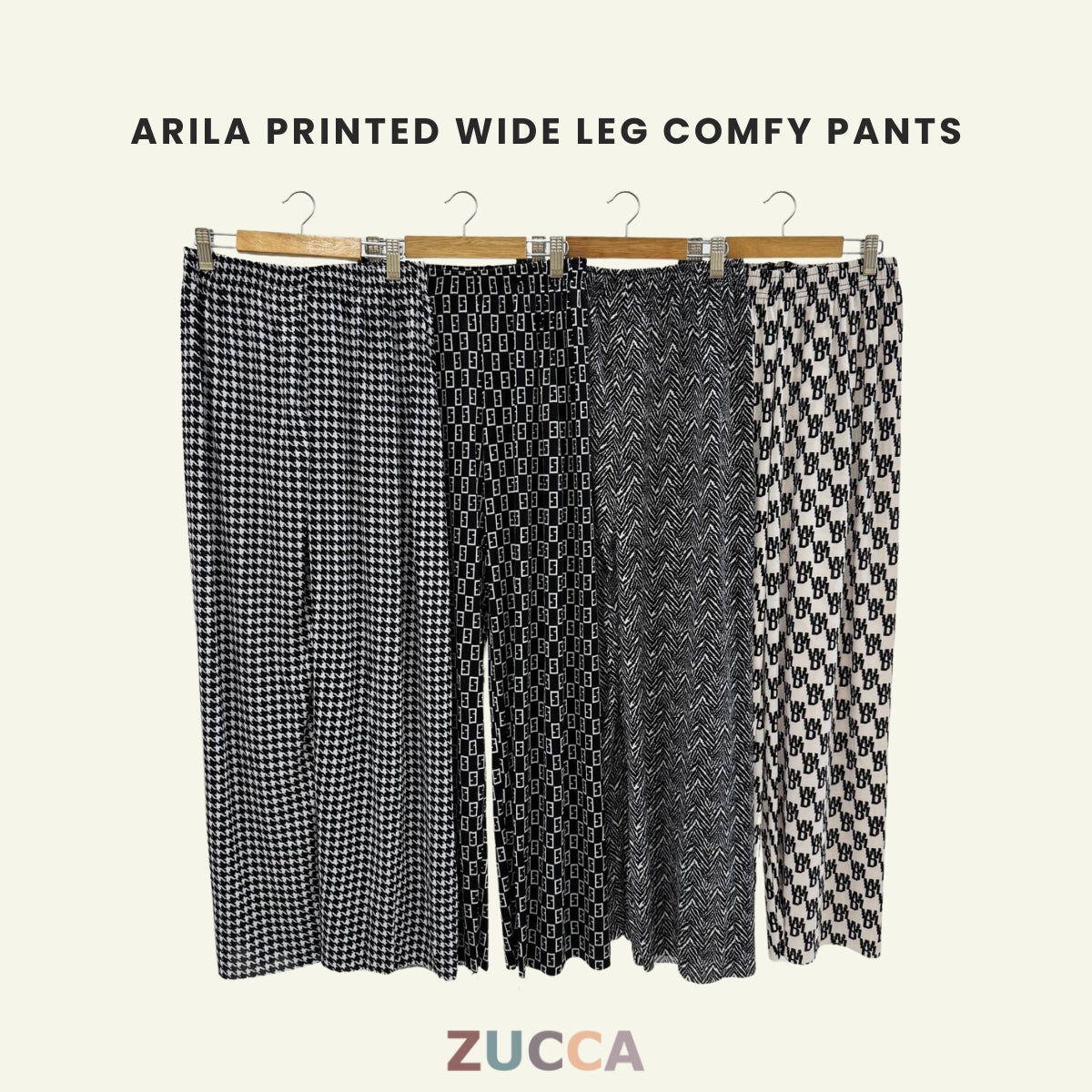 ZUCCA ARILA SELUAR WIDE LEG COMFY DENGAN CORAK - L074 LG012185