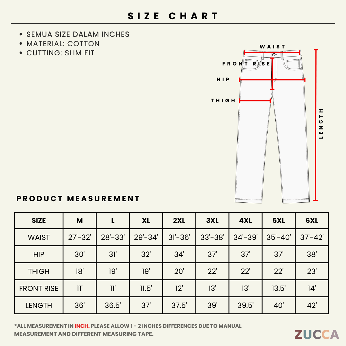 ZUCCA PLUS SIZE COTTON LEGGING - LG001