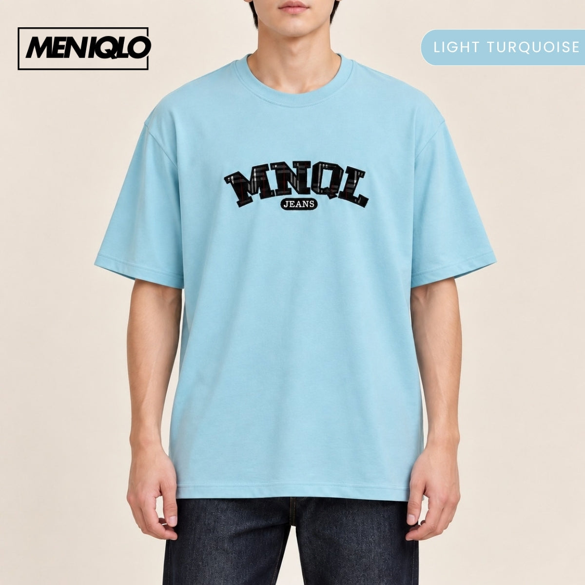 MENIQLO ADRI MEN OVERSIZED TYPOGRAPHY T-SHIRT-MQ1005