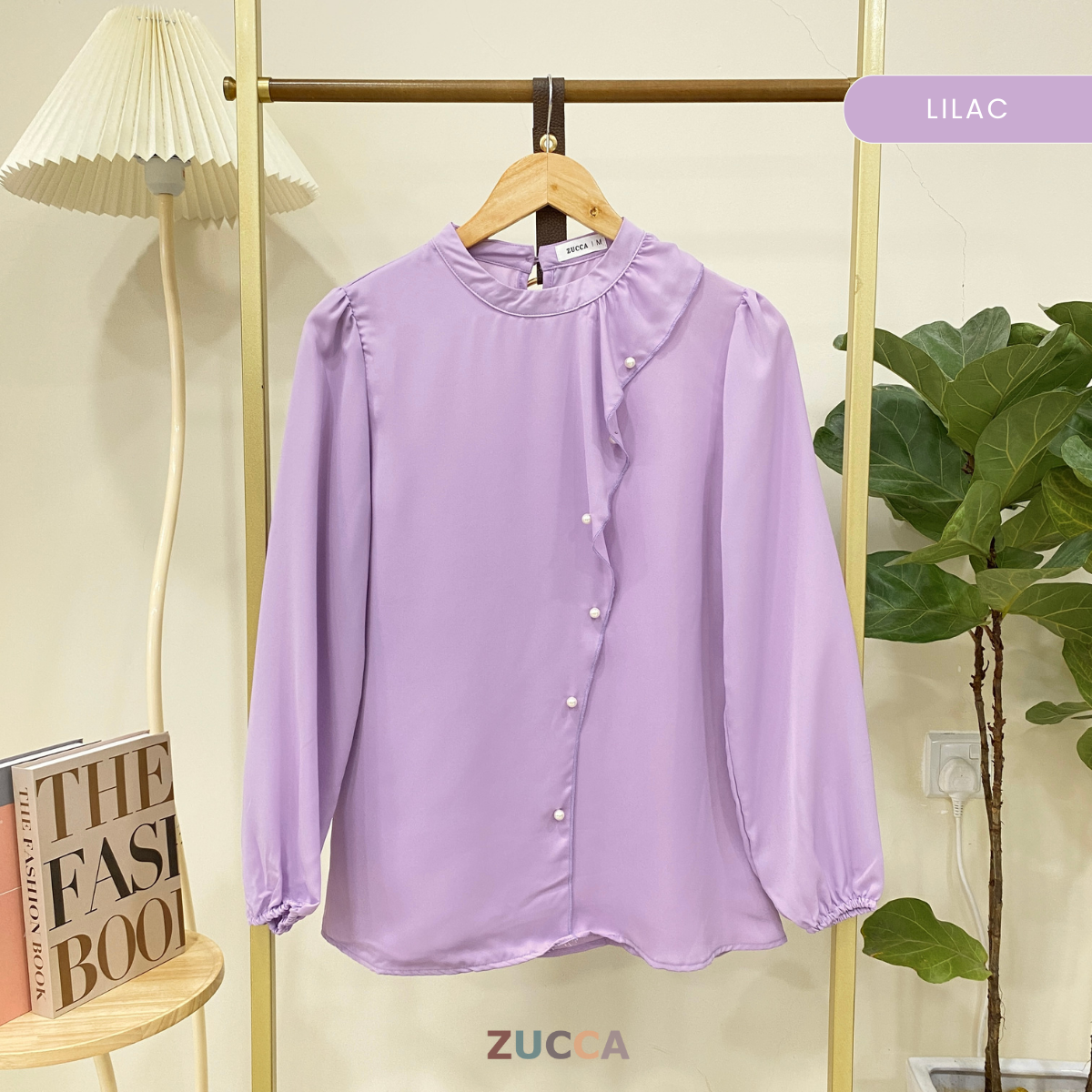 ZUCCA VANIA RUFFLED PEARL DETAIL WOMEN BLOUSE - MA014