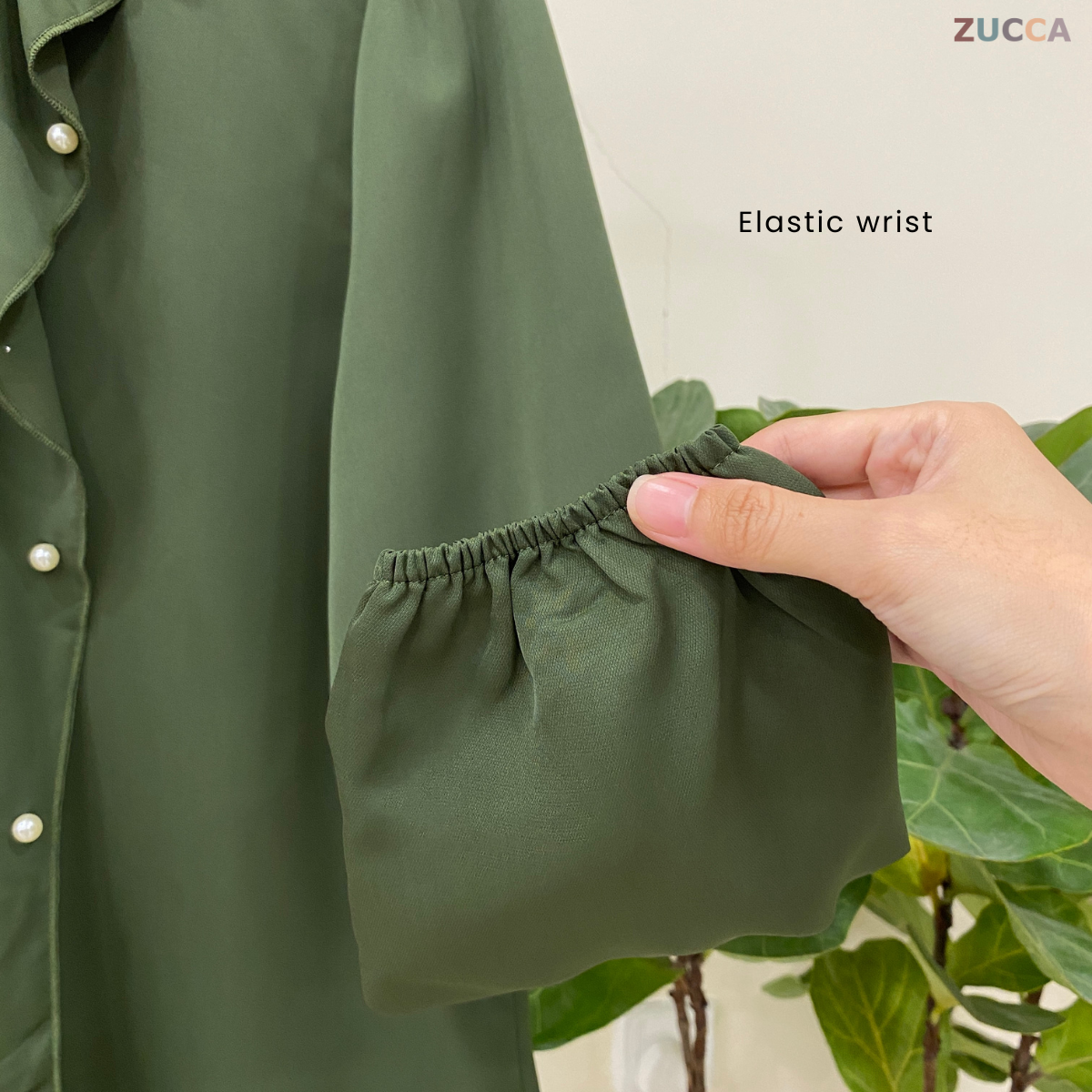 ZUCCA VANIA RUFFLED PEARL DETAIL WOMEN BLOUSE - MA014