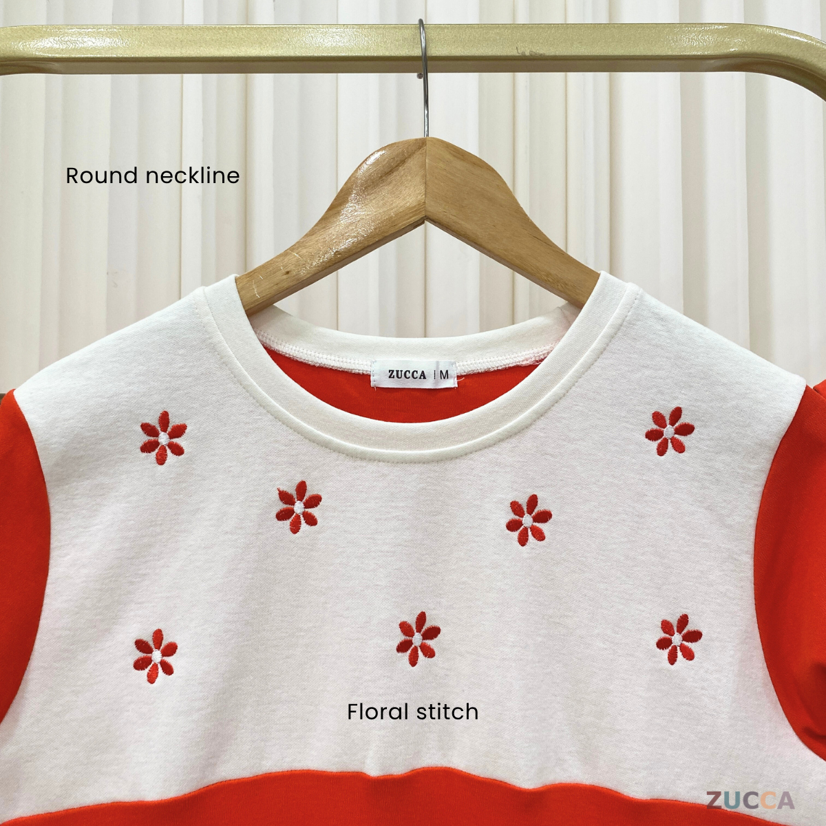 ZUCCA JOANEE BLOUSE LAYERED CANTIK DENGAN SULAMAN FLORAL - MA011