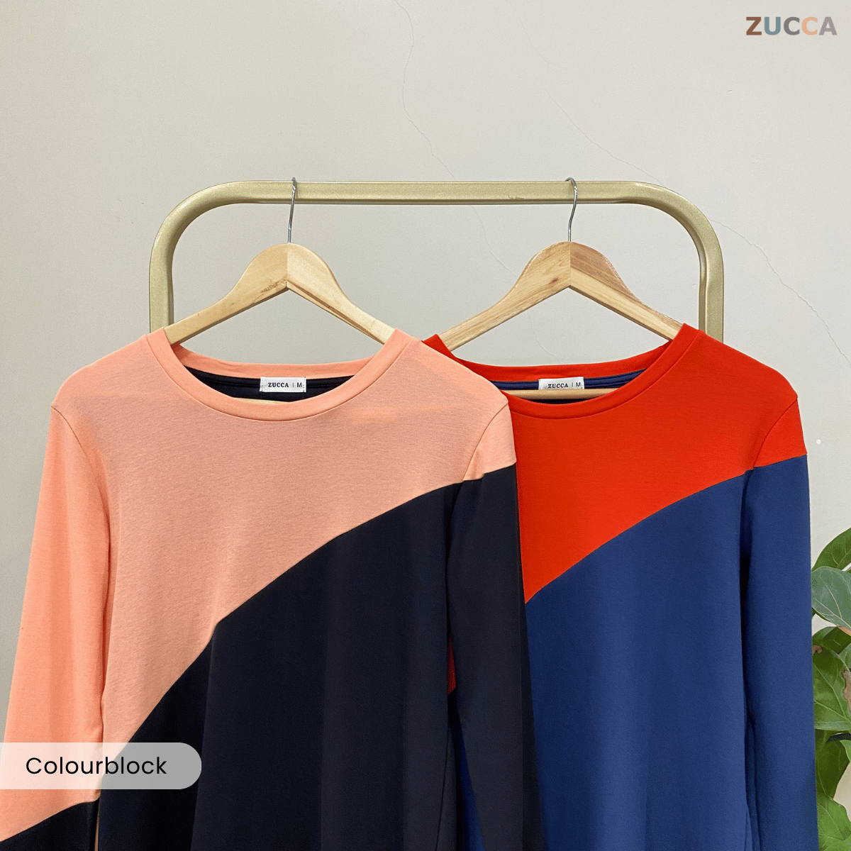 ZUCCA NIKI COLOURBLOCK CASUAL PULLOVER SHIRT - MA020 WOMEN BLOUSE