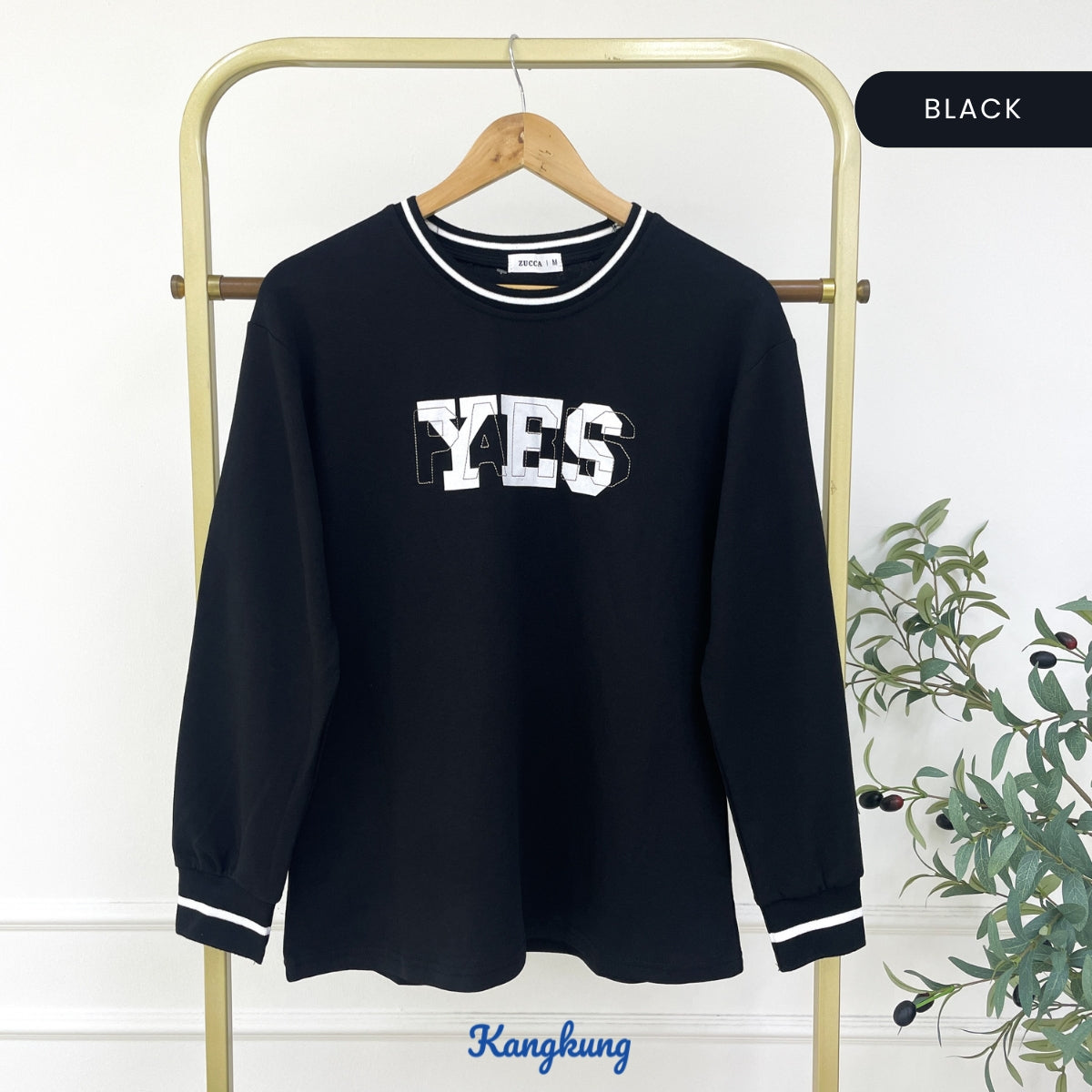 KANGKUNG RIENA GRAPHIC SPORTY MODEST LONG SLEEVE TOP (DEFECT PRINTED) - MA026B