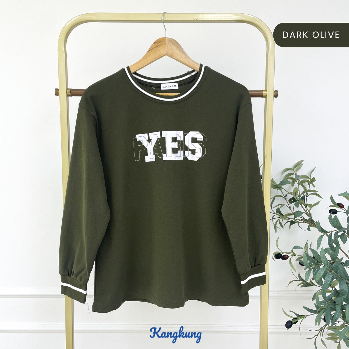 KANGKUNG RIENA GRAPHIC SPORTY MODEST LONG SLEEVE TOP (DEFECT PRINTED) - MA026B