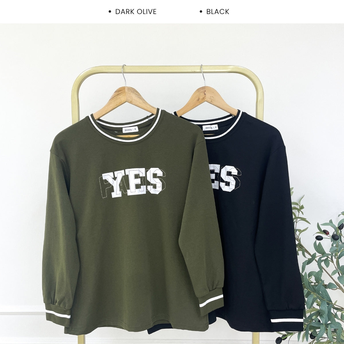 KANGKUNG RIENA GRAPHIC SPORTY MODEST LONG SLEEVE TOP (DEFECT PRINTED) - MA026B