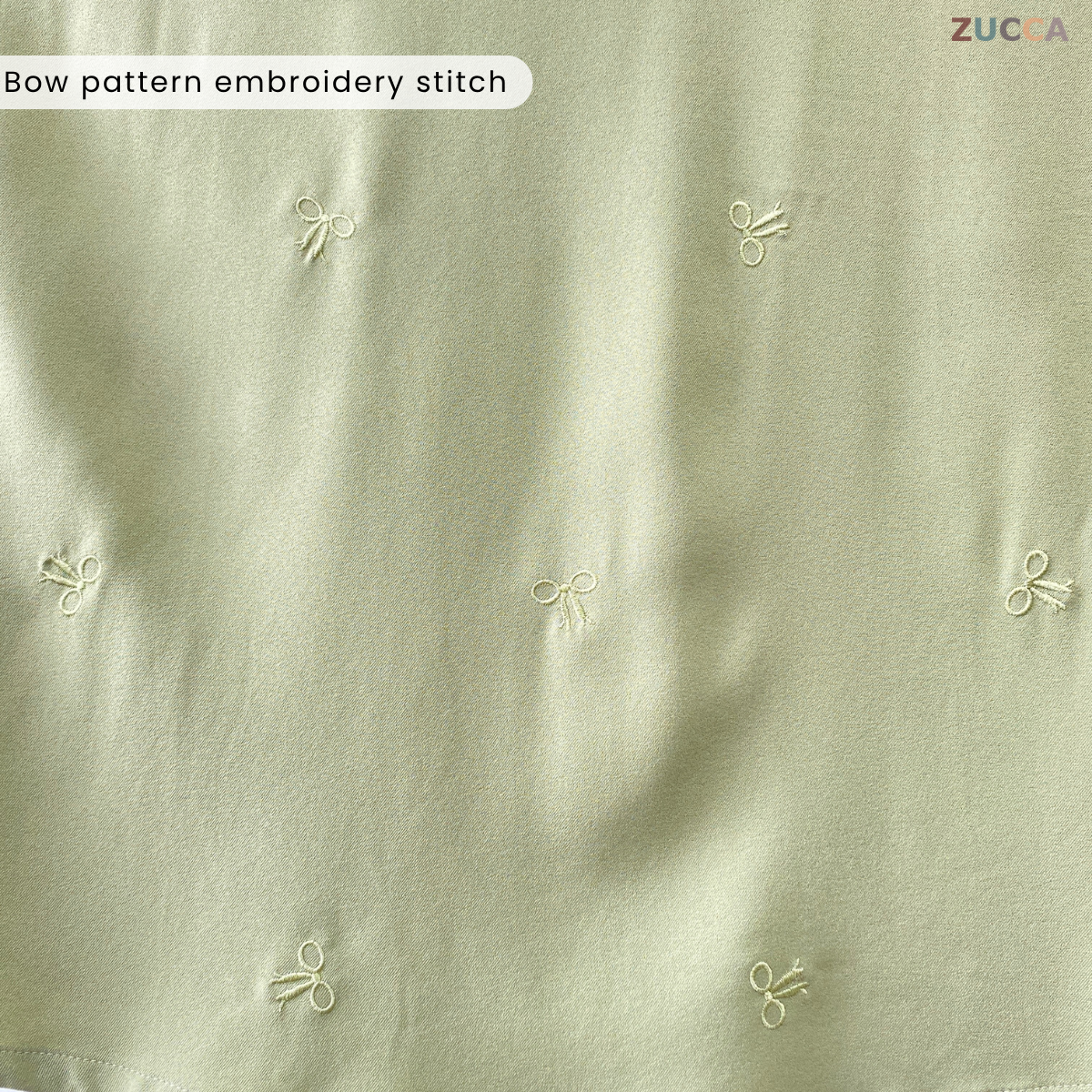 ZUCCA SUANA BOW EMBROIDERY PUFFED BLOUSE - MA030