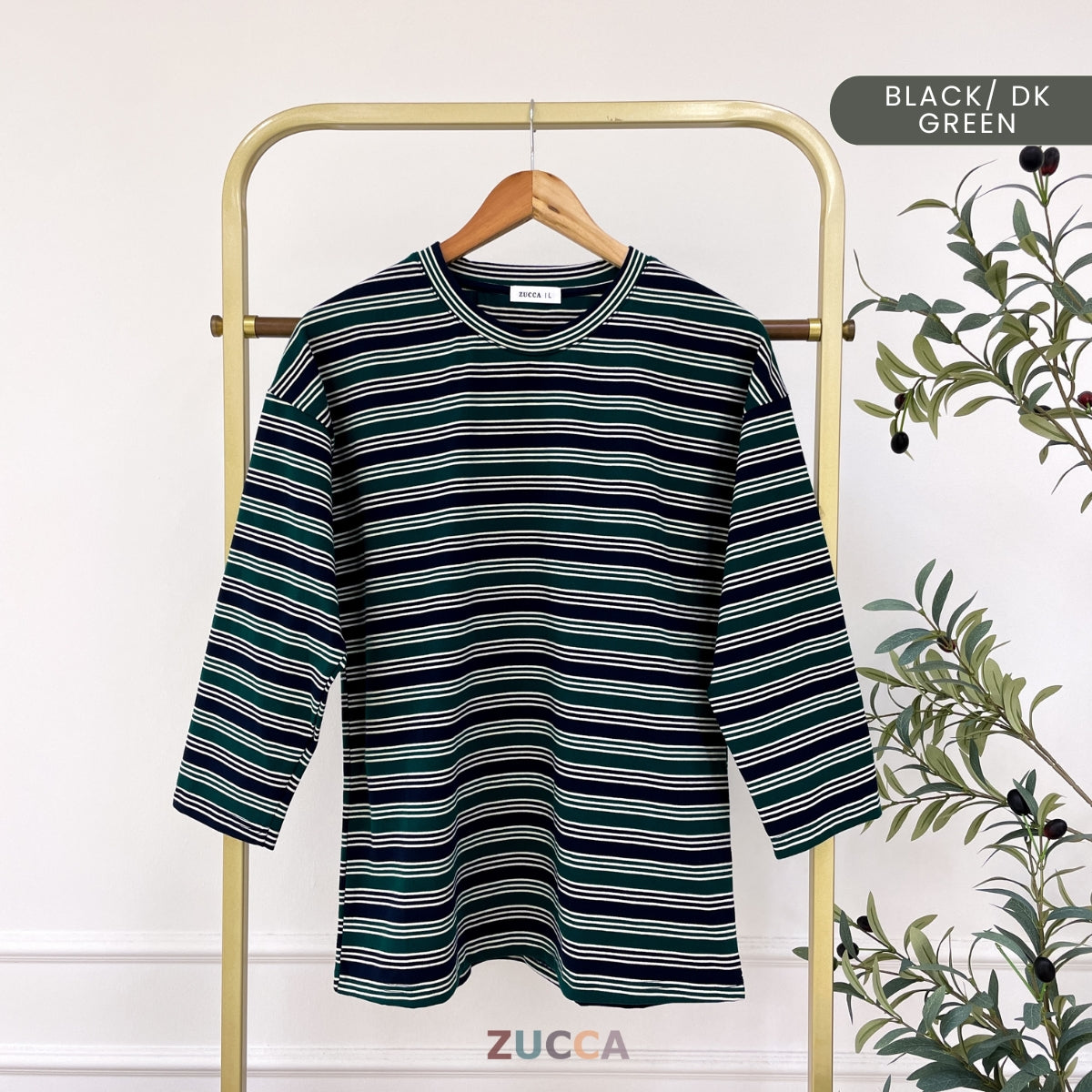 ZUCCA SARI OVERSIZED STRIPED KNIT SHIRT - MA031 DROP SHOULDER LOOSE STYLE