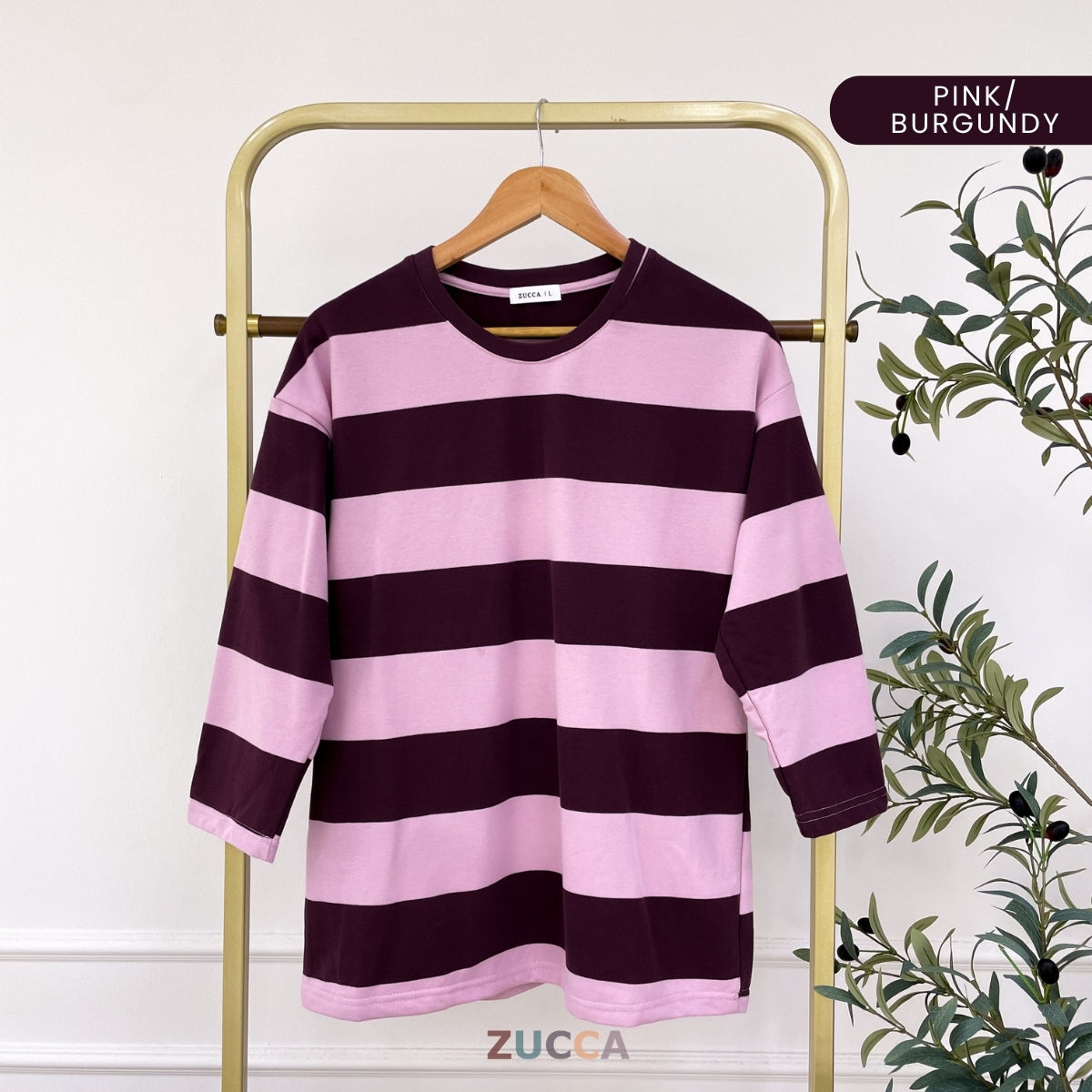 ZUCCA SARI OVERSIZED STRIPED KNIT SHIRT - MA031 DROP SHOULDER LOOSE STYLE