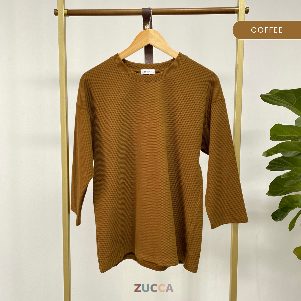 ZUCCA AISHAH TEXTURED KNIT OVERSIZED SHIRT - MA041
