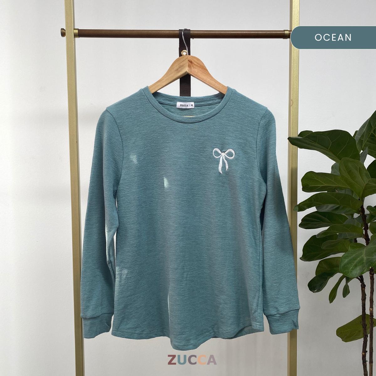 ZUCCA LUWINA EMBROIDERY BOW DETAIL KNIT SHIRT - MA049