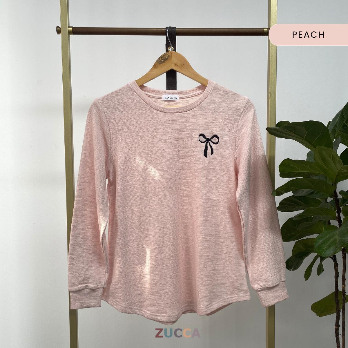 ZUCCA LUWINA EMBROIDERY BOW DETAIL KNIT SHIRT - MA049