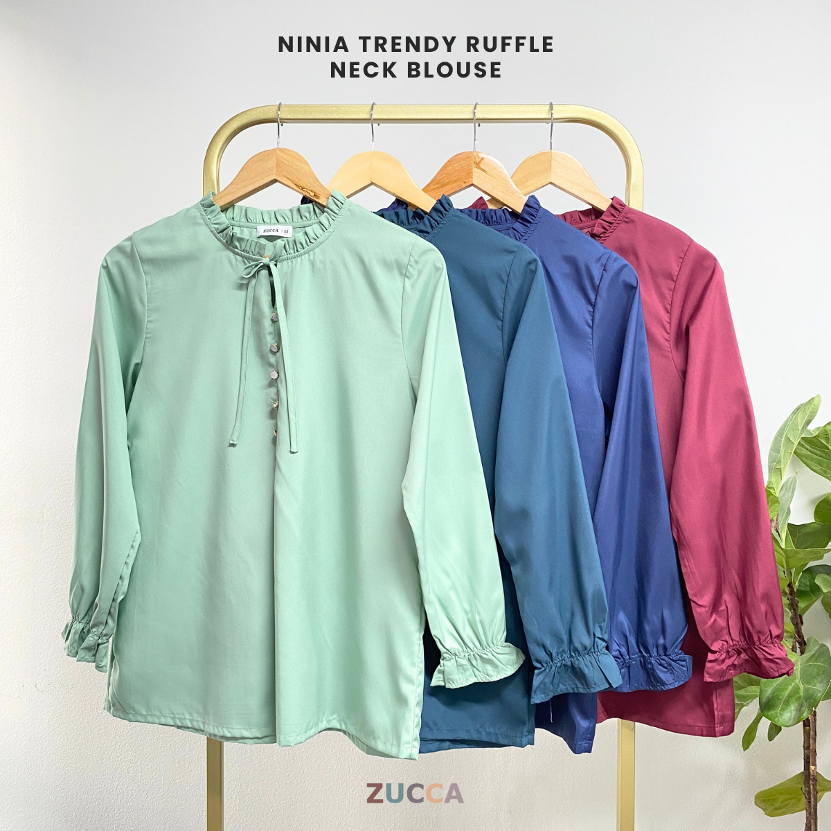 ZUCCA NINIA BLOUS LEHER BERLIPAT TRENDY - MA001