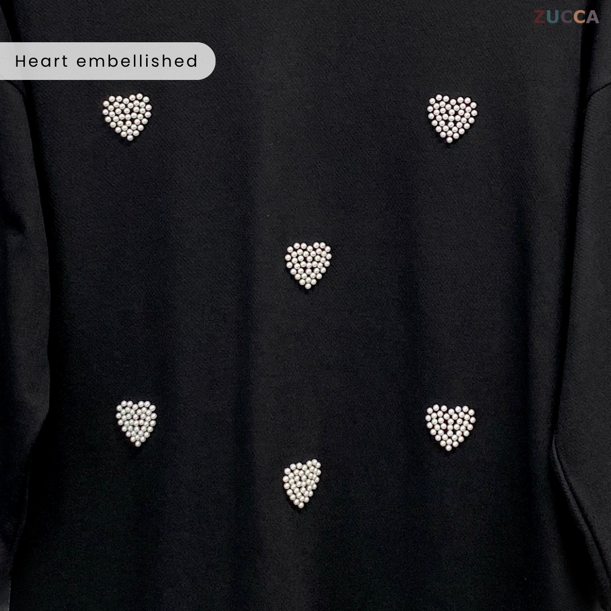 ZUCCA FATINI HEART EMBELLISHED COTTON KNIT SHIRT - MA057