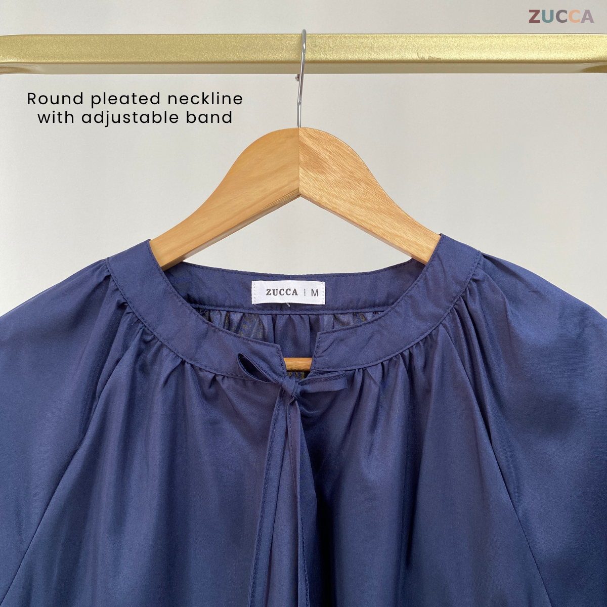 ZUCCA ENARA FLORAL EMBROIDERY RIBBON NECK WOMEN BLOUSE - MA060