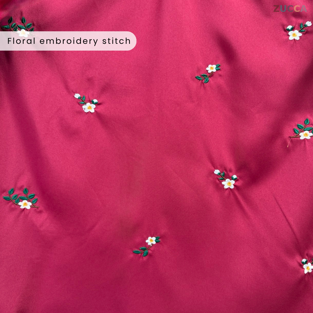 ZUCCA ENARA FLORAL EMBROIDERY RIBBON NECK WOMEN BLOUSE - MA060