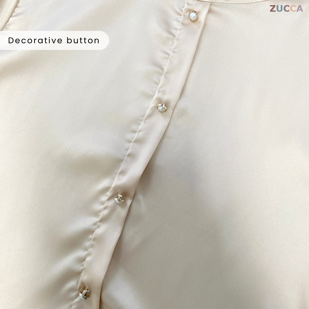 ZUCCA SUHARA ELEGANT SATIN BUTTON BLOUSE - MA063
