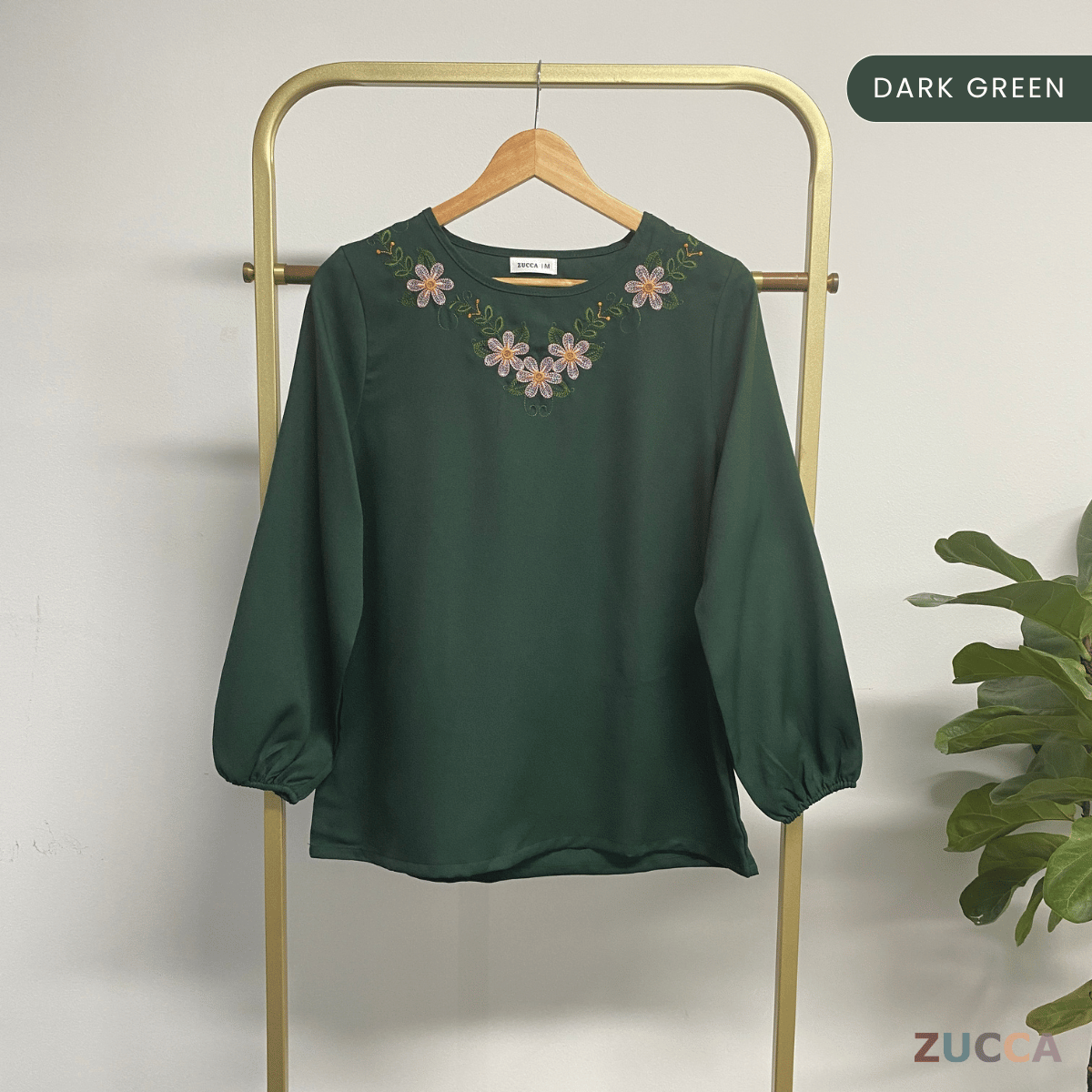 ZUCCA MILANA CASUAL EMBROIDERY ROUND NECK BLOUSE - MA068