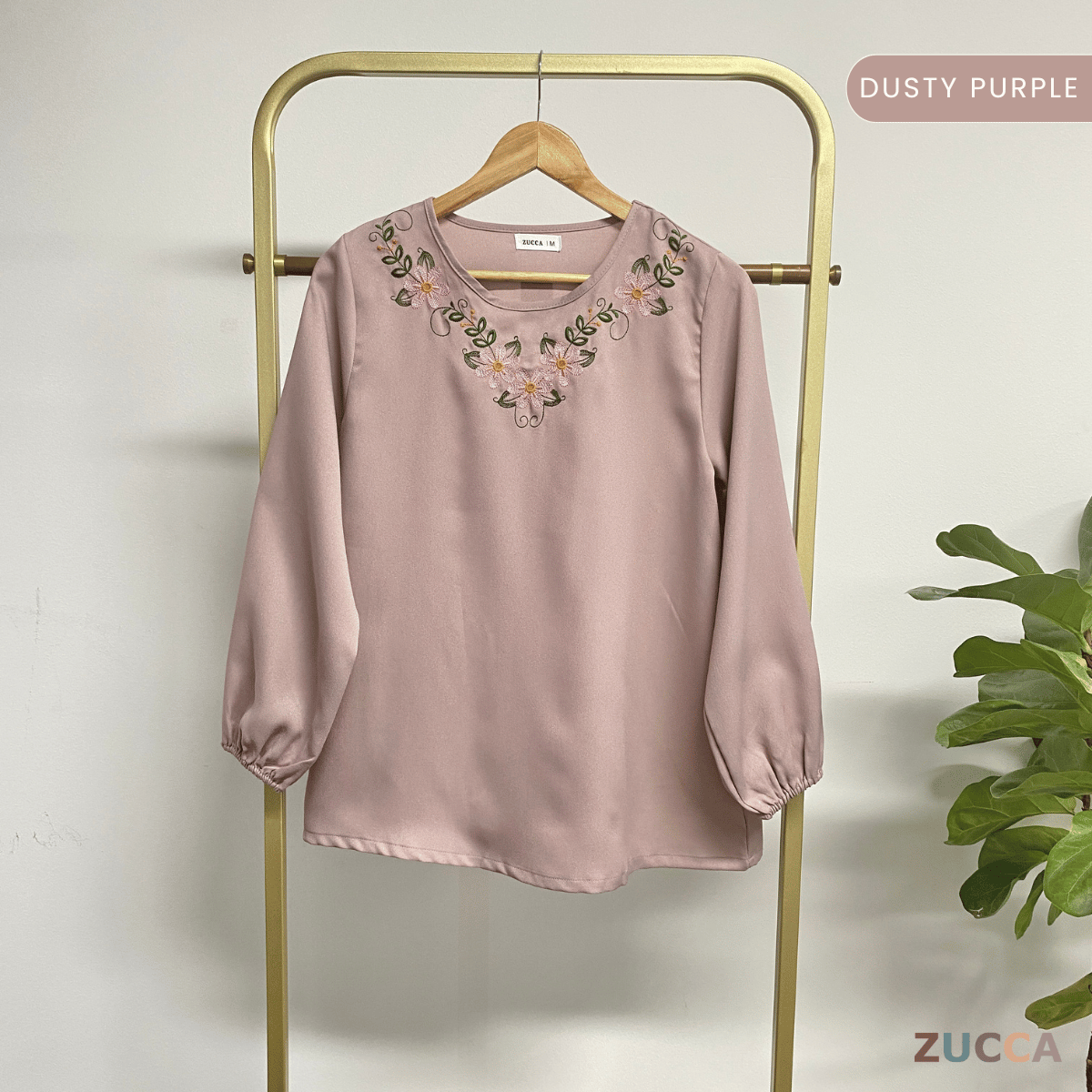 ZUCCA MILANA CASUAL EMBROIDERY ROUND NECK BLOUSE - MA068
