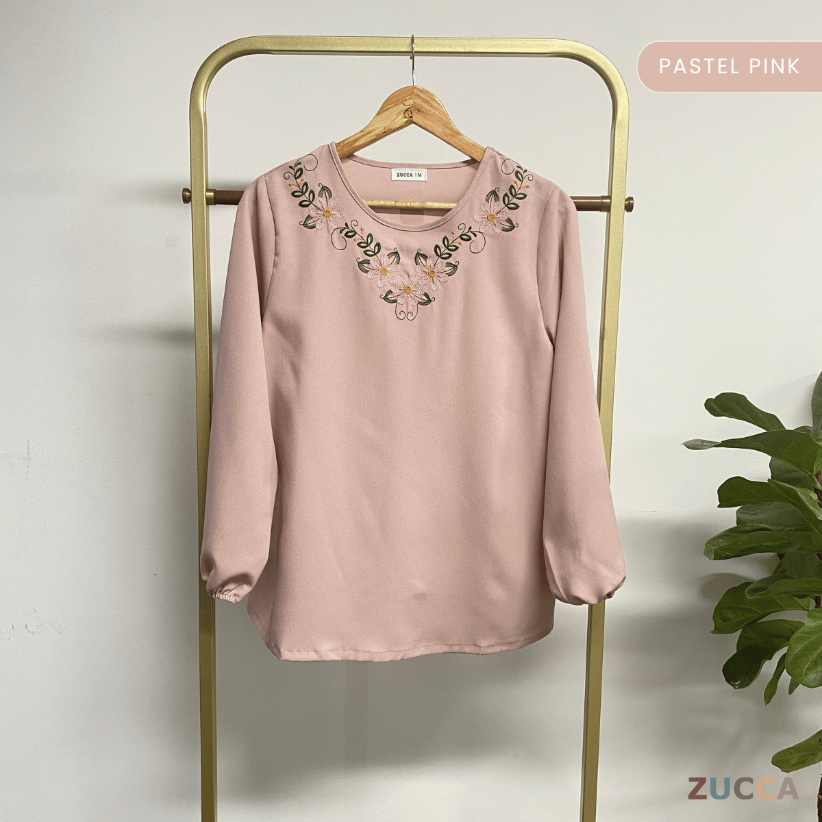 ZUCCA MILANA CASUAL EMBROIDERY ROUND NECK BLOUSE - MA068