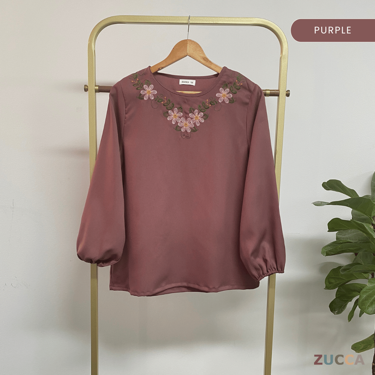 ZUCCA MILANA CASUAL EMBROIDERY ROUND NECK BLOUSE - MA068