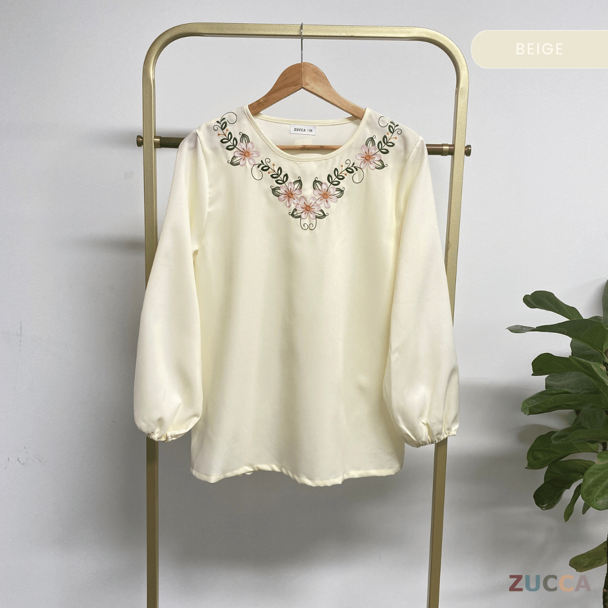 ZUCCA MILANA CASUAL EMBROIDERY ROUND NECK BLOUSE - MA068