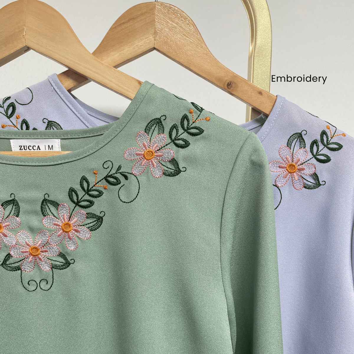 ZUCCA MILANA CASUAL EMBROIDERY ROUND NECK BLOUSE - MA068