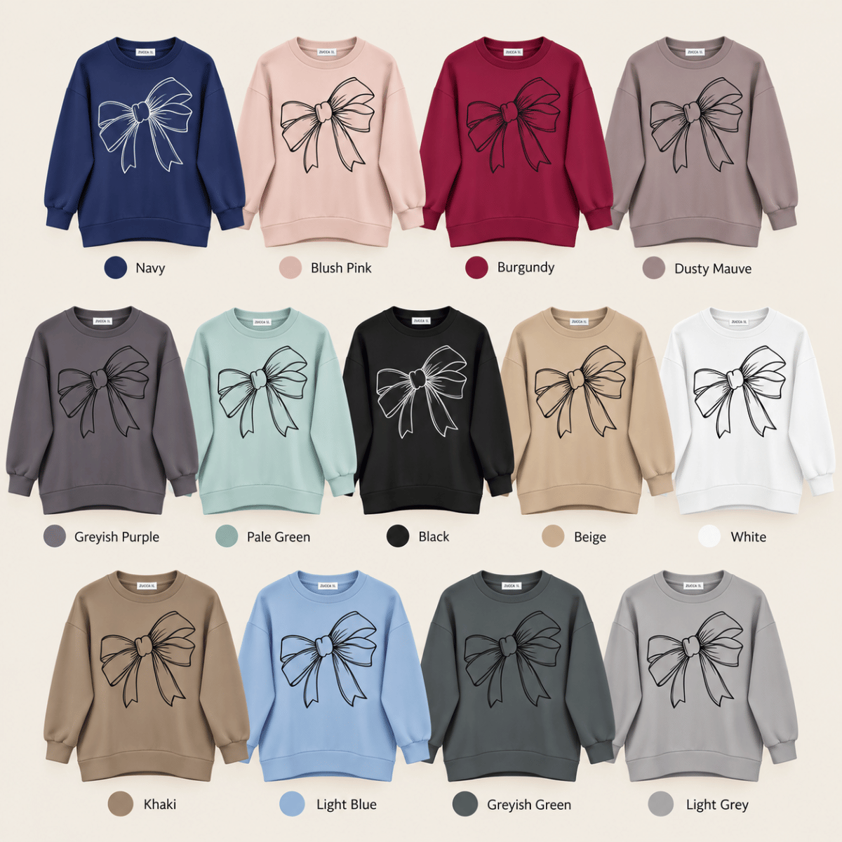 ZUCCA MONICA BOW GRAPHIC CASUAL SWEATSHIRT-MA070