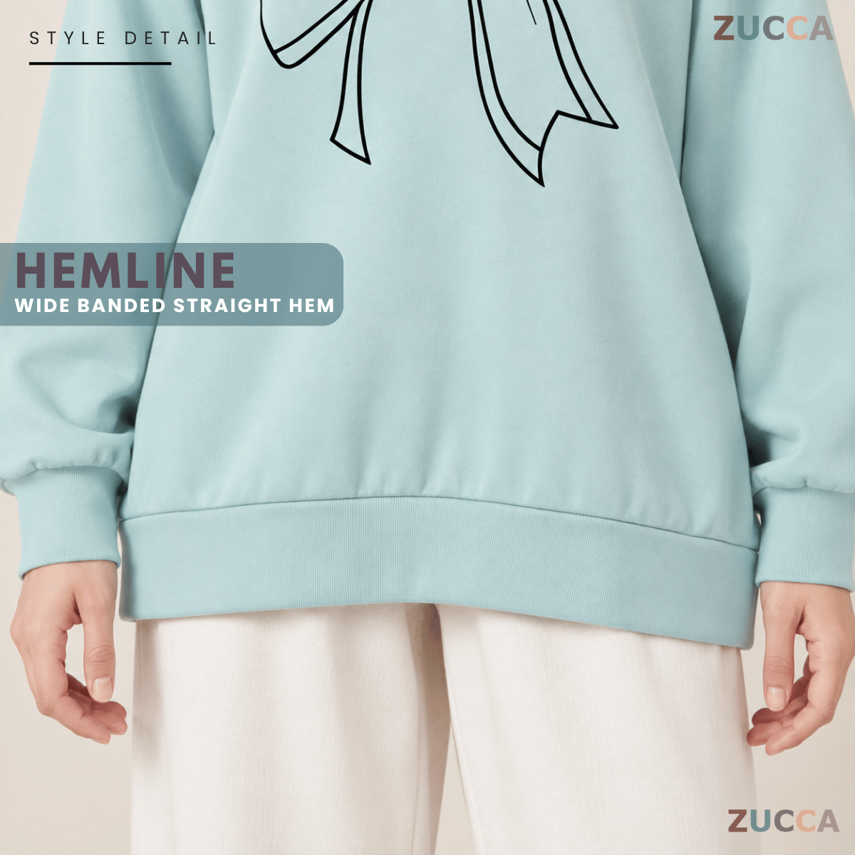 ZUCCA MONICA BOW GRAPHIC CASUAL SWEATSHIRT-MA070