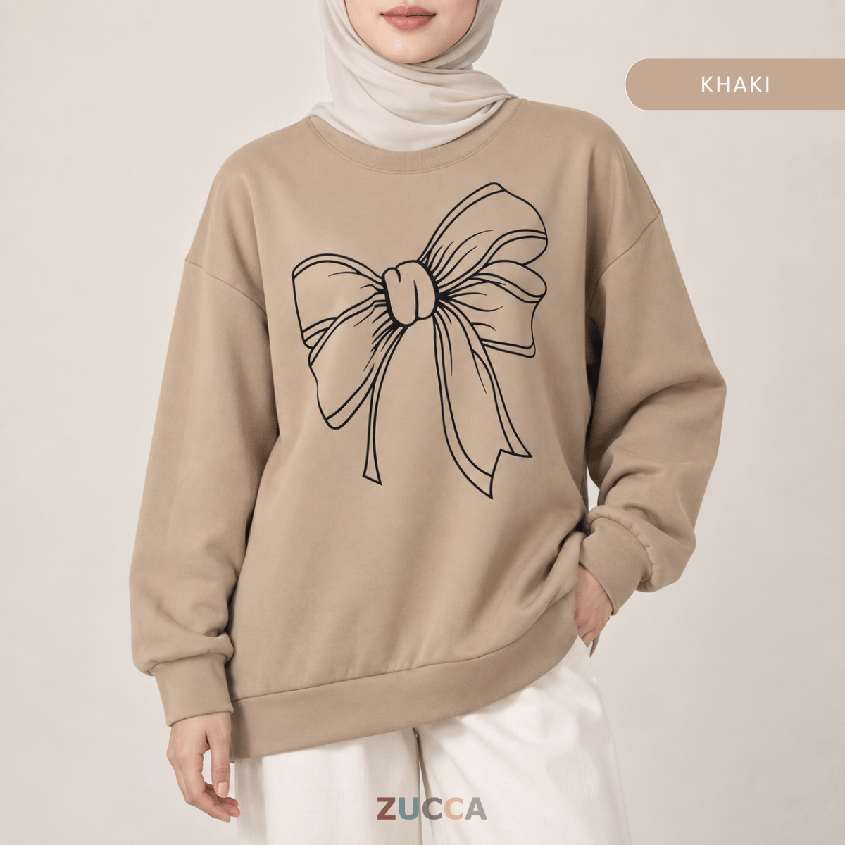 ZUCCA MONICA BOW GRAPHIC CASUAL SWEATSHIRT-MA070
