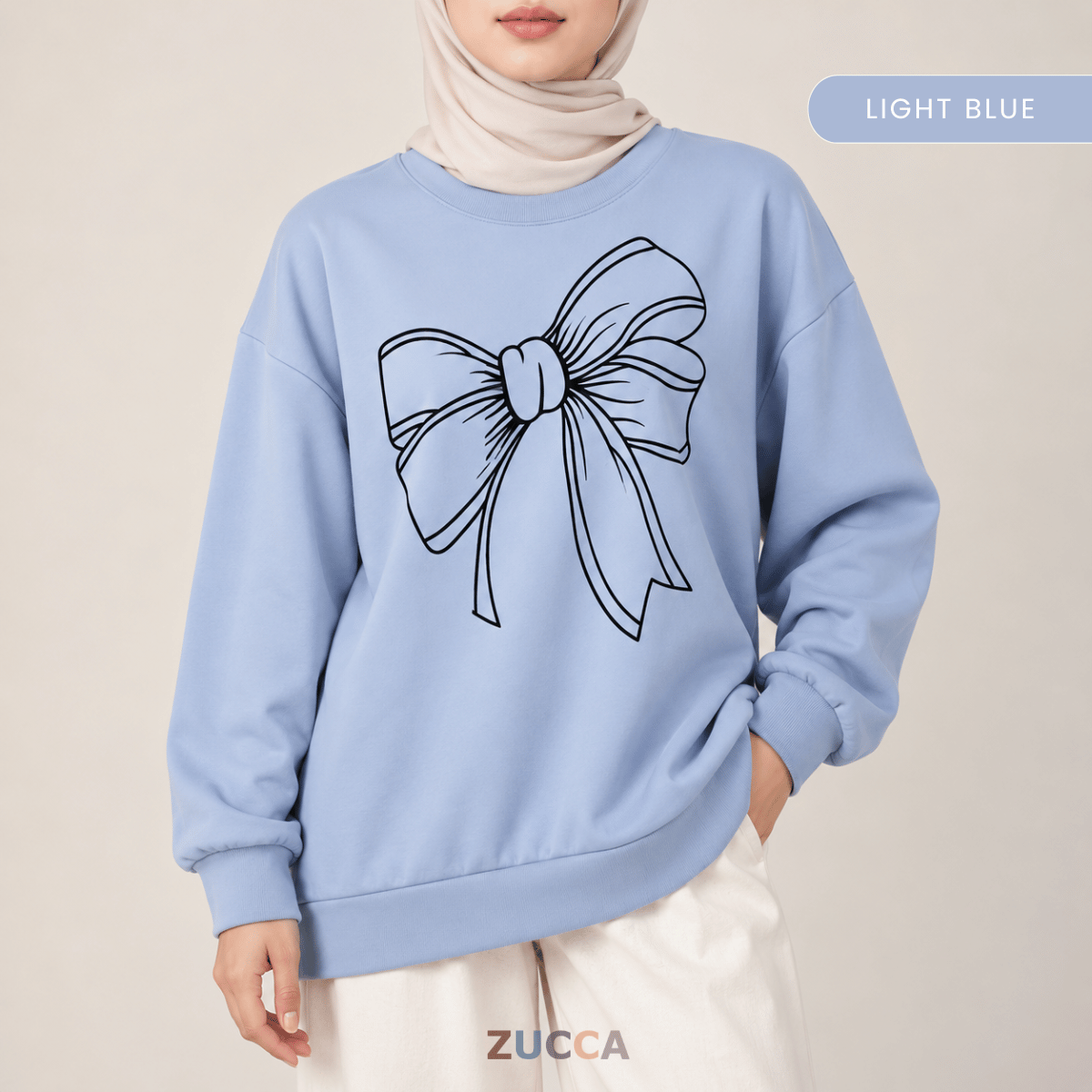 ZUCCA MONICA BOW GRAPHIC CASUAL SWEATSHIRT-MA070