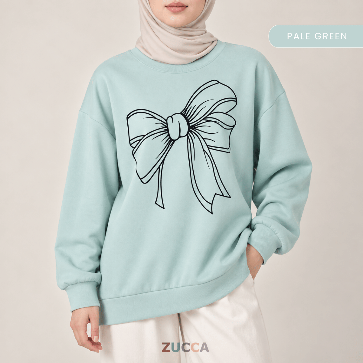 ZUCCA MONICA BOW GRAPHIC CASUAL SWEATSHIRT-MA070
