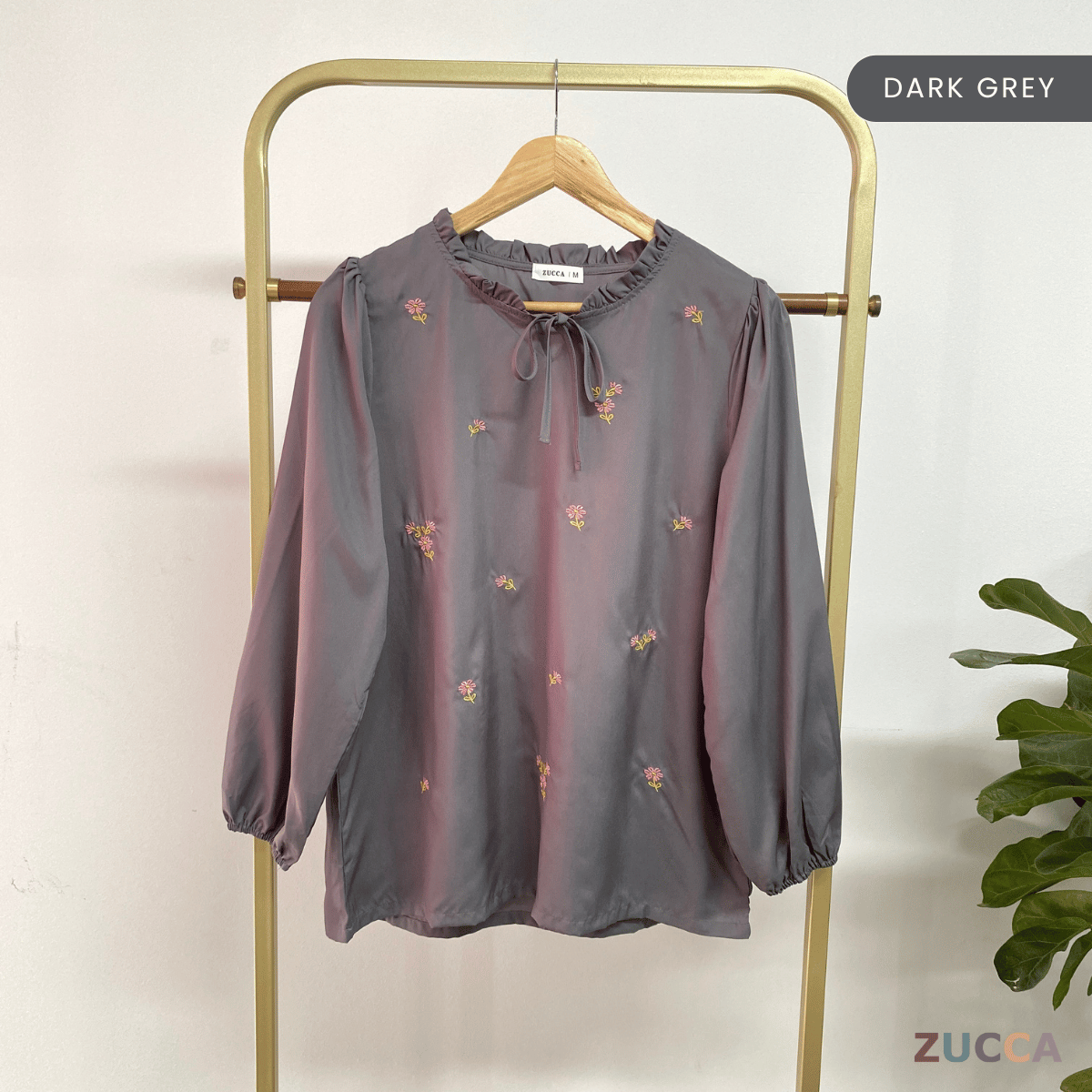 ZUCCA ROSY CASUAL TIE RUFFLE NECK BLOUSE - MA072